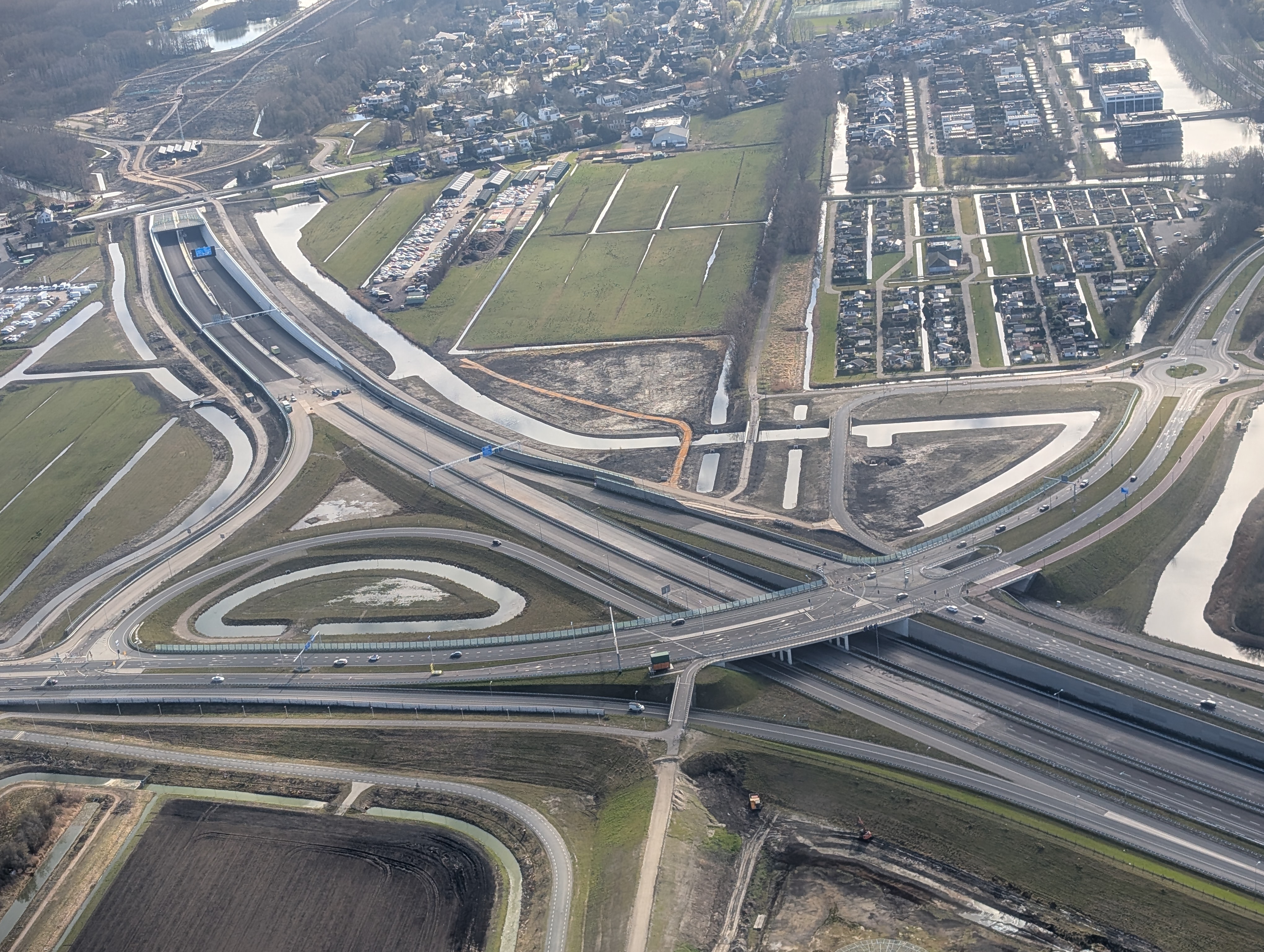 Luchtfoto van de geplande A16 Rotterdam route